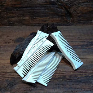 Handmade High Quality Viking Buffalo Bone <b>Hair</b> <b>Comb</b> Carved Flower Style Natural Bone Salon Fashion Use Massage Scraping <b>Comb</b> - Product Image 4