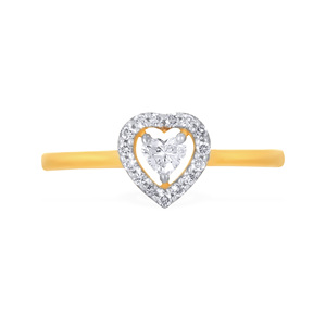 Anillo de Diamantes Romántico y Brillante, Elegante Diseño de Corazón con Diamantes Blancos Cultivados en Laboratorio, Acabado en Oro Amarillo, Joyería Fina, Regalo para Mujer - Product Image 2