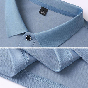 Summer Men's Quick Dry Casual Short Sleeve for Polo Shirt Solid Pattern Knitted Fabric Fashion Collar - Product Image 2