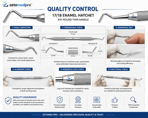 เครื่องมือทันตกรรมแบบใช้มือสำหรับการบูรณะฟัน รุ่น Premium Dental 17/18 Enamel Hatchet ผลิตจากเหล็กกล้าไร้สนิมเกรดทางการแพทย์ ความแม่นยำสูง สำหรับการผ่าตัดและบูรณะฟัน  OEM - Product Image 2