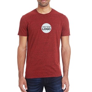 T-shirt à col rond rouge ajusté en polycoton 50/50 coton/polycoton à manches longues ou courtes - Product Image 4
