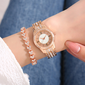8498 Luxury Woman <b>Bling</b> Hip Hop <b>Watches</b> Fashion <b>Ladies</b> <b>Watches</b> With Bracelets - Product Image 1