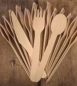 Cuillère en bois de bouleau de qualité alimentaire durable pour les salons de desserts et les confiseries, cuillère de 155 mm pour les fêtes de jardin et les pique-niques, banquets - Product Image 1
