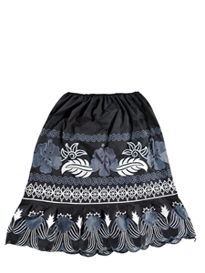 Minifalda Bohemia para Mujer, Bordada con Flores, Cintura Elástica, Satén Suave, Estilo Veraniego, Patrón Verde, Azul y Amarillo - Product Image 4