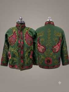 Manteau brodé Suzani, veste florale bohème, vêtement ethnique bohème, veste traditionnelle brodée à la main, fabrication artisanale, mode - Product Image 5