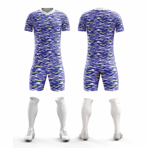 Uniforme de football de qualité professionnelle pour équipes et clubs en bleu |   Tailles pour hommes, femmes et jeunes, prix bas, prix de gros - Product Image 5