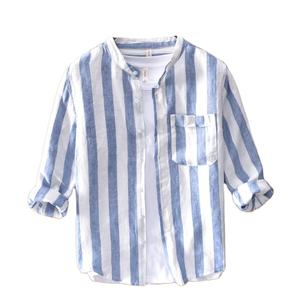 Último vestido elegante para hombre, camisa informal clásica a rayas, 100% de algodón - Product Image 2