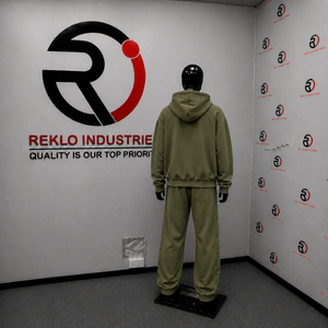 Conjunto de chándal oversize Olive para hombre y mujer, sudadera lisa con capucha y pantalones de chándal de pierna ancha, ropa casual de calle al por mayor - Product Image 4