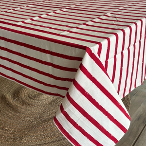 ผ้าปูโต๊ะลายทางสีน้ำเงินขาวสไตล์ทะเล ผ้าปูโต๊ะพิมพ์ลายบล็อกอินเดียสีน้ำเงิน ผ้าปูโต๊ะงานแต่งงาน ผ้าปูโต๊ะลายทางผ้าฝ้าย - Product Image 1