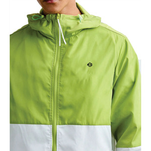 Custom 3D Embroidery Logo Men Color Block Hooded Windbreaker <b>Jacket</b> Heavyweight Waterproof Streetwear <b>jacket</b> for men - Product Image 6
