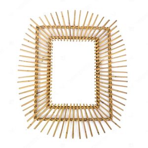 Sunburst Wall Mounted Wall Accessories Bamboo Rattan Mirror For Livingroom Decor - Product Image 2