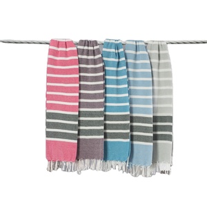 Vente chaude 100% coton écologique à séchage rapide turc Peshtemal serviette motif rayé Logo personnalisé conception plage utiliser à bas prix - Product Image 1