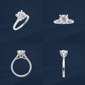 Bague de fiançailles pour femme en platine PT950 avec diamant rond taille brillant, style classique, bijoux fins - Product Image 6