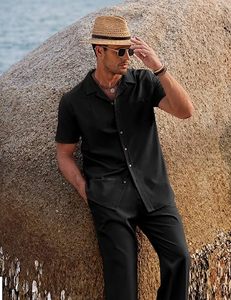 Conjunto de Camisa de Manga Corta para Hombre, Tejido de Poliéster y Algodón - Product Image 4
