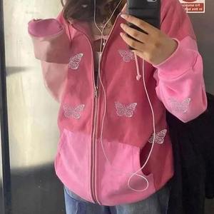 Sweat-shirts à capuche zippés en polaire épais pour hommes, best-sellers de l'hiver, en vente à prix réduits, sweats à capuche unisexes avec strass - Product Image 5