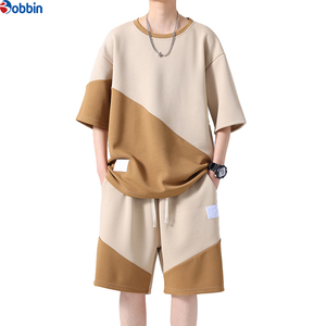 Conjunto Corto para Hombre de Alta Calidad, Diseño con Parches, Holgado, Cuello Redondo, Informal, Deportivo, para Correr, Media Manga, Transpirable - Product Image 2