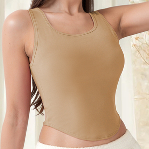 Débardeur court noir côtelé pour femme, col licou, sans manches, couleur unie, style décontracté, respirant - Product Image 5