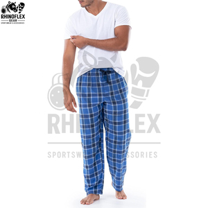 Men's Royal Flannel Lounge Pants Soft Cozy Canvas Pajama Bottoms With Elastic Waist For Sleeping & Casual Home Wear - Product Image 4