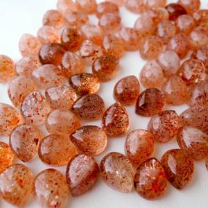 Cabochon de pierre de soleil rouge naturelle de qualité supérieure, forme poire, pierre précieuse en vrac pour la fabrication de bijoux DIY en gros - Product Image 5