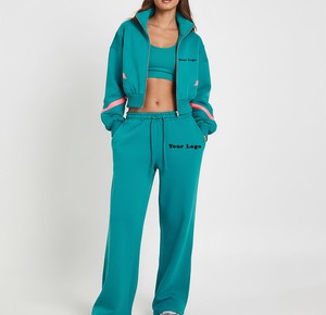 Conjunto Deportivo Casual de Invierno para Mujer, Personalizable con Marca, Chaqueta de Felpa 100% Algodón, Pantalones Jogger, Fabricante Mayorista de Marca Privada - Product Image 4