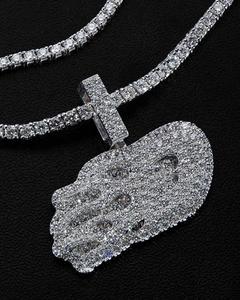 Colgante y Amuleto de Letra de Plata 925 de Lujo Estilo Hip Hop, Bicolor Oro Rosa, Claridad VVS, con Moissanita Certificada - Product Image 4