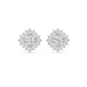 Harmony Haven 10K Gold Asymmetrical Artistic Drop <b>Earrings</b> Trendy Abstract Design for Creative Women with Diamond - Product Image 5