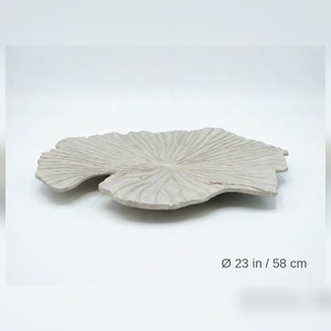Bandeja de Servicio de Aluminio Contemporánea WB INC de 23 Pulgadas, Hecha a Mano, Chapada en Oro, con Diseño de Hoja de Loto, para Ramadán y Bodas - Product Image 4