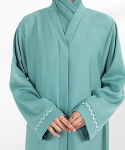 Abaya décontractée à manches longues grande taille couleur unie, couleur personnalisée, vêtement islamique à manches longues, hijab, abaya imprimée pour femme, taille OEM - Product Image 6