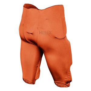 Pantalon de football américain orange vif avec protections intégrées, équipement d'équipe personnalisé, pantalon d'entraînement haute performance - Product Image 2