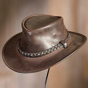 Chapeaux de cowboy en cuir marron, chapeaux en cuir élégants au look vintage, chapeaux en cuir très vendus - Product Image 1