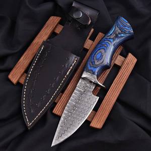 Cuchillo Skinner BA ENTERPRISES BA-173 de Hoja Fija de Acero de Damasco Hecho a Mano con Punta Caída y Borde Recto, Mango de Madera Paka y Funda de Cuero de Vaca - Product Image 5