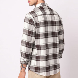 Chemise en flanelle à carreaux French Terry, manches longues, col montant, vêtement décontracté d'automne, coton/polyester, respirant, écologique - Product Image 2