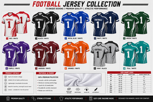 Maillots de football des États-Unis imprimés – 0 Gibbs, 97 Hutchinson, 16 Jared Goff, 14 St Brown, 20 Sanders, 58 Sewell, 5 Montgomery – Respirants pour hommes - Product Image 3