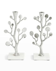 ชุดเชิงเทียนโลหะสีทองลายเถาวัลย์หรูหรา ฐานหินอ่อน ของตกแต่งโต๊ะ - Product Image 3