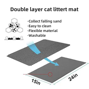 Tapis de litière pour chat double couche ménage imperméable anti-urine tapis pour animaux de compagnie eva tapis lavable