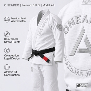 Men's <b>White</b> BJJ Gi Jiu Jitsu Uniform Martial Arts Training Embroidered Competition Grappling Gi - Product Image 5