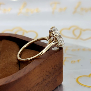 Yellow Gold 1.10 Carat Lab Grown Diamond Clarity Marquise Cut Engagement <b>Ring</b> <b>Band</b> IGI Certified 9K/14K/18K Luxury Classic Style - Product Image 2