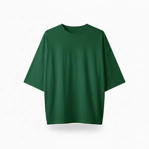 T-shirt formel personnalisé pour homme grande taille, col rond, manches courtes, 220g, polyester/coton, poids lourd, luxe, épaules tombantes, vente en gros - Product Image 4