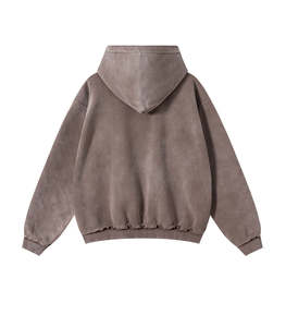 Sudadera con Capucha Vintage Lavada con Efecto Desgastado por el Sol, 100% Algodón, Felpa Francesa, Sudadera Gruesa sin Estampado, Sudadera de Alta Calidad, Fabricante OEM y ODM - Product Image 3