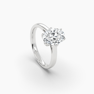 Anillo de Compromiso Ovalado de Moissanita Premium de 1.51 CTW para Mujer, Engaste de Puntas, Bañado en Rodio, Estilo Minimalista, Plata de Ley 925 - Product Image 2