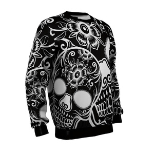 High Quality Custom Men's Velour <b>Sweatshirt</b> Cotton Crewneck Jogger with Digital Printing Solid Plain Dyed Plush Winter Zipper-Up - Product Image 3