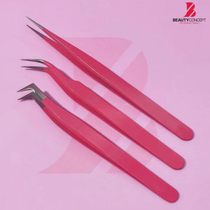 Lot de 3 pinces à épiler roses en acier inoxydable, qualité supérieure, outils de beauté et de précision pour cils, faible MOQ, vente en gros - Product Image 6