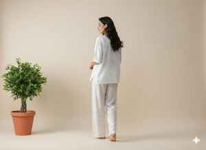 Pijama de Mujer de Manga Larga Estampado de Tallas Grandes, Conjunto de Camisón y Pantalones para Dormir, Personalizable con Estampado Floral, ¡Venta Caliente! - Product Image 3