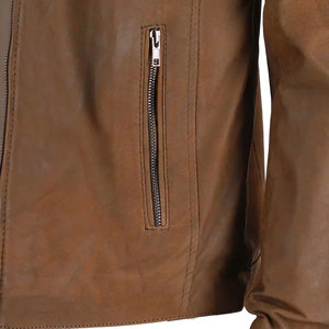 Mens Lambskin Leather <b>Jacket</b> Shirt Collar <b>Slim</b> <b>Fit</b> Casual Biker <b>Jacket</b> All Colors Custom Leather <b>Jacket</b> Vintage Brown <b>Jacket</b> - Product Image 4