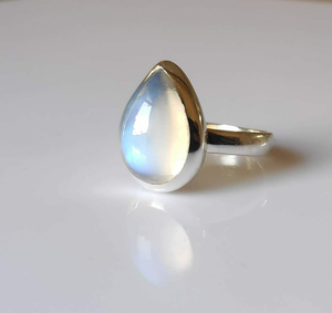Anillo de Piedra Lunar Natural, Plata de Ley 925, Joyería con Piedras Preciosas, Regalo de Aniversario de Bodas o Cumpleaños para Ella - Product Image 2