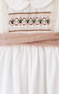 Vestido Blanco Bordado de Navidad para Bebé Niña, Manga Larga, Estilo Vintage, para Ocasiones Especiales, Vestido Infantil Eirlys - Product Image 3