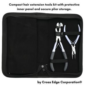 Kit de Herramientas para Extensiones de Cabello Blanco al por Mayor, Incluye Pinza para Cintas Adhesivas, Pinza para Cerrar Cuentas, Mini Tijeras de Corte y 4 Agujas Curvas - Product Image 6