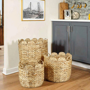 Natural Rattan Storage Baskets Set of 3 Circle Shape Rustic Eco-Friendly Multi-Purpose Neatening Organizers - Product Image 4