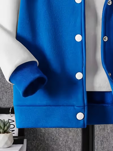 Boys' Casual Baseball Uniform Jacket Coat Autumn/Winter High School 100% Cotton Canvas Youngsters' Winter Outfit Classic Korean - Product Image 6