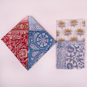 Custom Design Cotton Block Print Bandana 21X21 Inches Soft Fabric OEM ODM Wholesale Factory Manufacturer - Product Image 4